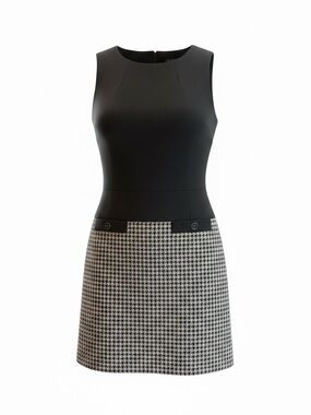 tommy hilfiger black and white dress Tommy Hilfiger Dress Women 6 Sleeveless Black White Polka Dot Fit Flare Stretch